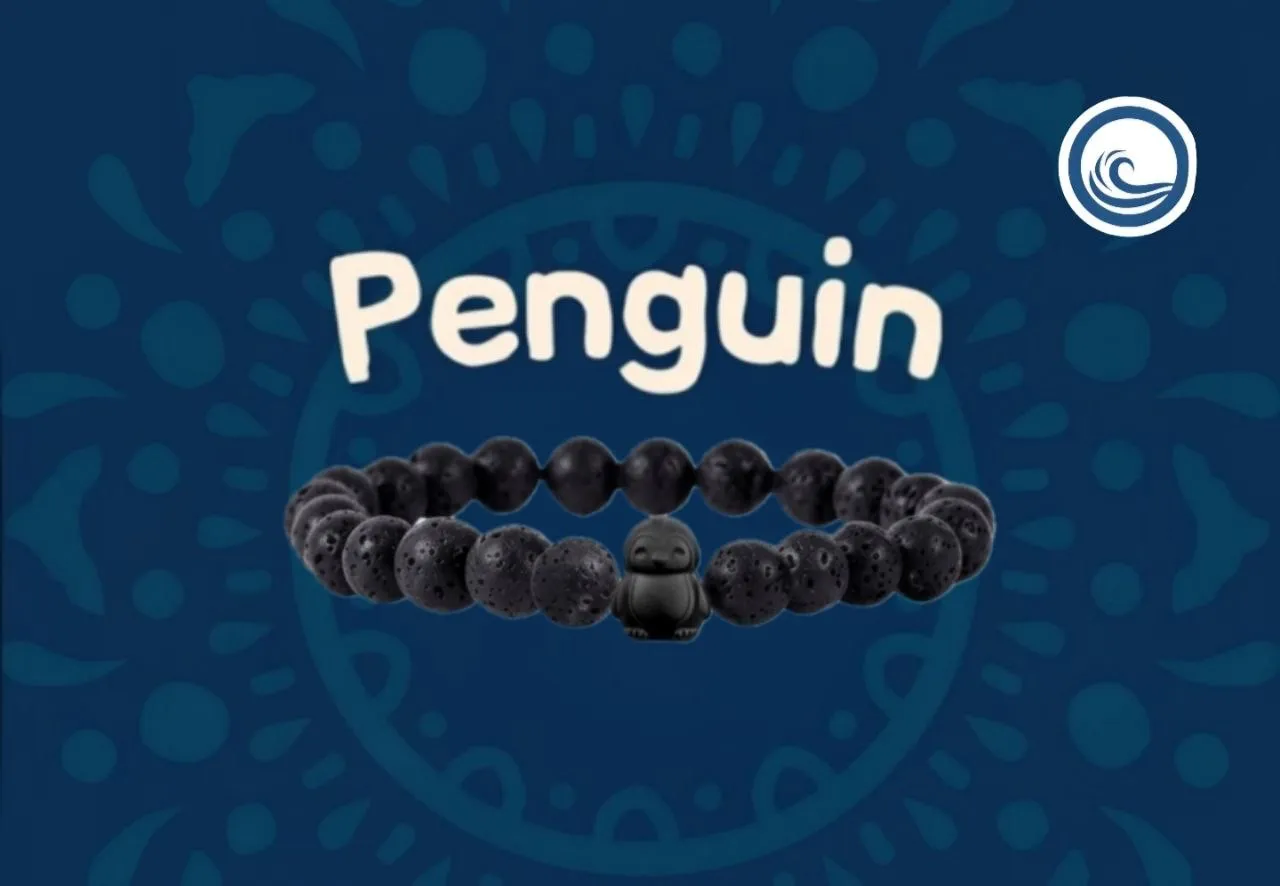 The Penguin Bracelet — Чорний з чорною підвіскою